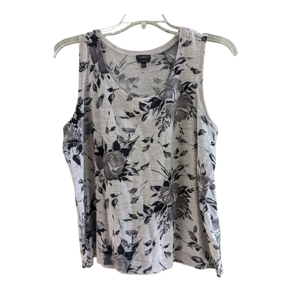 Talbots 2 piece Merino Wool Gray Floral Long Sleeve Twin Set ,2X petite EUC - Picture 3 of 5